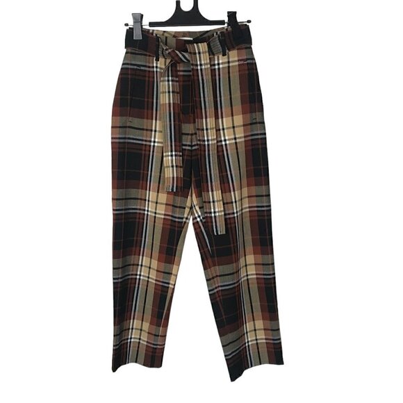Nwot Aritzia Wilfred Tartan Tie Up Pants Size 0 - Picture 3 of 8